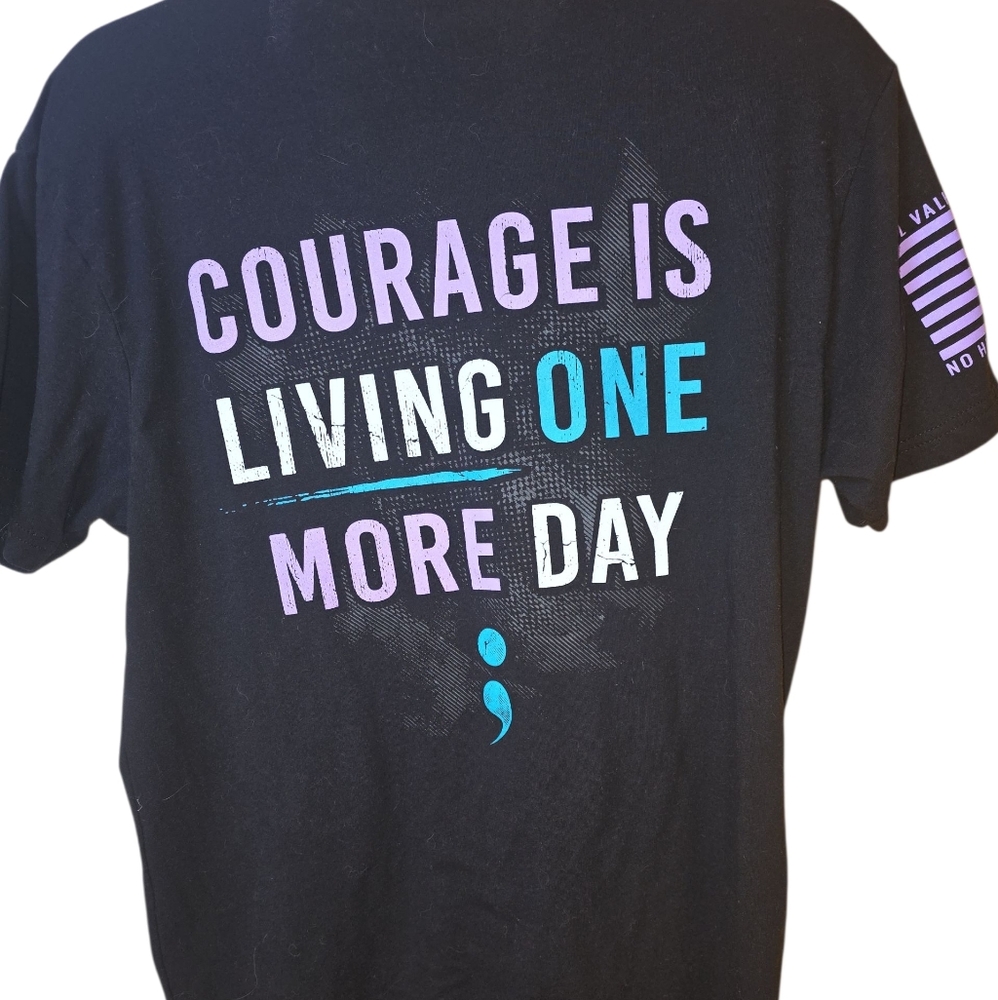 Black Graphic Tee with Motivational Print